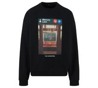 MT Upscale Sweat-shirt 'Memory Lane' bleu / marron / rouge foncé / noir, Taille XS