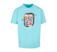 MT Upscale T-Shirt 'Compton' turquoise / gris foncé / rouge cerise / blanc, Taille XXL