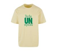 MT Upscale T-Shirt 'Do The Unexpected' jaune pastel / émeraude / orange / noir, Taille M