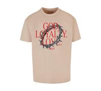 MT Upscale T-Shirt 'God Loyalty Love' sable / anthracite / rouge, Taille XL