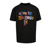 MT Upscale T-Shirt 'Hate it or Love it' mélange de couleurs / noir, Taille S