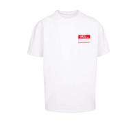 MT Upscale T-Shirt 'Hey! My Name Is' rouge feu / blanc, Taille S