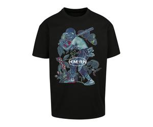 MT Upscale T-Shirt 'Home Run' gris foncé / rouge feu / noir / blanc, Taille L