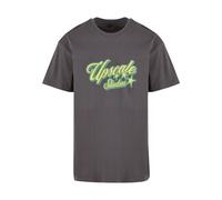 MT Upscale T-Shirt 'Hotel Paradiso' citron vert / jaune clair / gris foncé / rose pastel, Taille XS