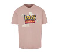 MT Upscale T-Shirt 'Love Story' jaune / rose clair / rouge / blanc, Taille L