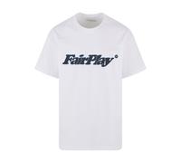MT Upscale T-Shirt 'Play Fair' bleu clair / bleu foncé / blanc, Taille XS