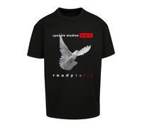 MT Upscale T-Shirt 'Ready to fly' gris clair / rouge feu / noir / blanc, Taille S