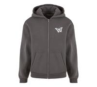 MT Upscale Veste de survêtement 'Let‘s Get Lost' gris foncé / blanc cassé, Taille S