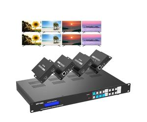 MT-VIKI 4K 4x4 HDMI Extender Matrix 4 entrées 12 sorties - UltraHD 4K @ 60 Hz 4:4:4 sur un seul câble CAT5e/6/7 avec contrôle infrarouge, RS-232, jusqu'à 70 m, 4 récepteurs inclus
