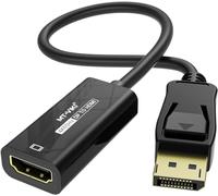 MT-VIKI Adaptateur DisplayPort vers HDMI 4K60Hz Unidirectionnel DP vers HDMI - Connecteur plaqué Or DisplayPort vers HDMI - Moniteur Plug & Play - Compatible avec Ordinateur de Bureau, Ordinateur