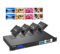MT-VIKI Extendeur matriciel HDMI 4 K 4 K 60 Hz 4:4:4 sur câble CAT6/7/8, répartiteur de matrice et commutateur avec 4 récepteurs POC + 4 boucles, interface graphique Web, RS232, jusqu'à 70 m