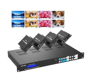 MT-VIKI Extendeur matriciel HDMI 4 K 4 K 60 Hz 4:4:4 sur câble CAT6/7/8, répartiteur de matrice et commutateur avec 4 récepteurs POC + 4 boucles, interface graphique Web, RS232, jusqu'à 70 m