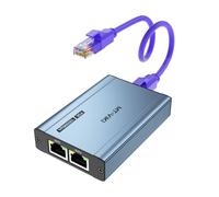 MT-VIKI Répartiteur LAN POE 2 ports 1000 Mbps Gigabit Dual RJ45 pour câble Cat5e/6/7/8 pour caméra IP POE, pas de prise d'alimentation
