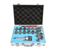 MT3 ER32 Jeu de 18 pinces de serrage 2-20 mm Précision 0,015 mm Dureté 40-50HRC Aluminium Mallette dentée Design M12 Filetage M12 Fraiseuse Porte-outils Industrie Atelier Hobby
