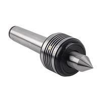 MT4A Live Center | 0.015" High Accuracy Triple Ball Bearing | Carbon Steel Taper for Small Lathes/Bushing Parts | 60° Taper, 2500 RPM