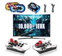 MT6 Console de Jeux rétro,10000+ Jeux,Console de Jeux avec 2 manettes à Tourelle,Prise en Charge des Parties à 4 Joueurs,Manette de Jeu avec Sortie 4K HD Compatible PC,système Linux (64G)