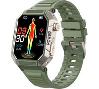 MT90 Smartwatch, écran tactile 2,02 pouces | BT 5.3 | IP68 étanche | 320*385 résolution | surveillance de la santé | enregistrement des sports, métal + PC + bracelet en silicone, vert