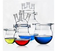 MTADSBKFP Flacon gradué, Laboratoire Réacteur en Verre Bouilloire de réaction Trois ou Quatre Cols Alambic de réaction en Verre Flacon Bécher(1000mL Vessel)