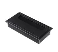 MTADSBKFP Passe-câbles en Plastique pour Bureau, Cache-câble de Bureau en Alliage d'aluminium avec Brosse Noire(Black 80x160mm)