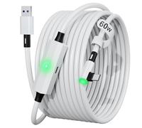MTAKYI Câble Link avec port de charge 5m【Nouveau 2026】- Haute vitesse 5Gbps USB 3.2 A vers C VR câble compatible avec Meta Quest 1/2/3/3S, Oculus Quest Pro, Pico 4 & Accessoires casque PC Steam VR