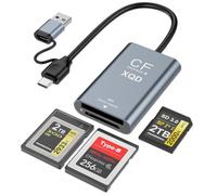 MTAKYI Lecteur de Cartes CFexpress Type B/XQD/SD 3 en 1 | Lecteur de carte adaptateur CFexpress Type B XQD SD XQD / USB-C USB-A / Pour iPhone, Android & PC / Plug & Play