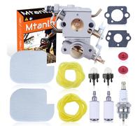 Mtanlo 2SETS Kit de carburateur pour tronçonneuse Poulan Part Pro PP4218A 18" 42CC, carburateur, bougie d'allumage, filtre à air, conduite de carburant, clapet anti-retour, primer Blub