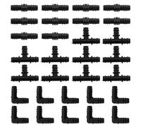 Mtanlo 30 Pièces Raccords D'Irrigation, Connecteur Arrosage 16mm, Tee Raccord Irrigation, Raccord Coude Tuyau Arrosage, Outil D'interface de Tuyau D'irrigation de Jardinage