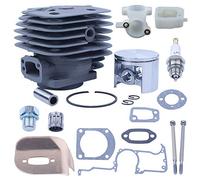 Mtanlo 52mm Kit de Piston de Cylindre Pour Husqvarna 266 266XP 266SE 162 Tronçonneuse,Cylindre Piston Kit pour Bougie d'Allumage Jeu de Joints Roulement à Aiguilles Déflecteur