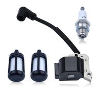 Mtanlo Bobine d'allumage Kit pour Stihl FS38 2-Mix FS55 2-Mix FS55R FS55R 2-Mix HS45 HS52 Tondeuse à gazon, avec bougie d'allumage, filtre à carburant, Remplacer pour 1141-656-7700