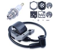 Mtanlo Bobine D'allumage pour Stihl 015 015AV 015L Tronçonneuse, Bobine D'allumage avec Bougie D'allumage Kit De Réparation De Carburateur 1114 404 3200