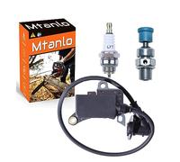 Mtanlo Bobine d'Allumage pour Stihl TS400 TS460 Tronçonneuse, Bobine d'Allumage avec TS400 Vanne de Décompression(Double Trou) Bougie d'Allumage L7T/BPMR7A