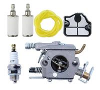 Mtanlo Carburateur Kit pour Husqvarna 36 41 136 137 141 142 Tronçonneuse remplace Walbro WT-834 WT-657 WT-529 WT-289 WT-285 WT-239 WT-202 Filtre à Air Conduite de Carburant Bougie d'allumage