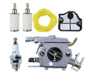 Mtanlo Carburateur Kit pour Husqvarna 36 41 136 137 141 142 Tronçonneuse remplace Walbro WT-834 WT-657 WT-529 WT-289 WT-285 WT-239 WT-202 Filtre à Air Conduite de Carburant Bougie d'allumage