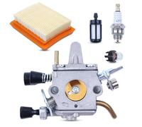 Mtanlo Carburateur Kit pour Stihl FS120 FS200 FS250 FS300 FS350 Tondeuse,Carburateur FS120 avec Filtre à Air + L7T/BPMR7A Bougie d'Allumage + Filtre à Essence + Poires d'amorçage