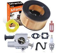 Mtanlo Carburateur pour Stihl MS271 MS291 MS261 MS271C MS291C MS261C Tronçonneuse, Partie Zama Carb C1Q-S252, MS251 Filtre à Air, Carburateur Kit avec Bougie d'Allumage Filtre à Air Tuyau Noir