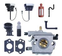 Mtanlo Carburateur WT-194 Métal pour Stihl 024 026 MS240 MS260 MS240 260 Walbro WT-194 1121 120 0611 avec Bouchons de Réservoir d'Essence Admission de Carburateur Tube d'Huile Filtre à Carburant