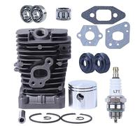Mtanlo Cylindre Piston Set 41,1 mm pour Partner 350 33 350 351 352 370 371 382 390 391 401 pour Husqvarna 137,avec Bougie d'Allumage,Roulement à Aiguilles, Joint de Carburateur 5300715-79