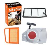 Mtanlo Démarreur à Rappel pour Stihl TS410 TS420 TS480I TS500I TS 410 420 480I 500I Tronçonneuse, Démarreur à Rappel Kit avec Filtre à Air 4238-190-0300 4238-190-03014238-190-0404 4238-190-0402