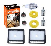 Mtanlo Filtre à Air Kit 13031039132 pour Echo CS-300 CS-301 CS-305 CS-306 CS-340 CS-341 pour Tronçonneuse avec Filtre à Air + Filtre à Essence + Bougie d'Allumage+ Tuyau d'Huile + Poire d'Amorçage