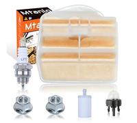 Mtanlo Kit de Mise au Point Filtre à Air Pour 445 450 Rancher 445E II pour Tronçonneuse Husqvarna 531309681, Filtre à Air, Filtre à Carburant, Bougie, poire d'amorçage, Écrou de Barre