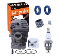 Mtanlo Kit de Piston de Cylindre de 46 mm pour Tronçonneuse Stihl MS270 MS280 MS280C Replace 1141 020 1200 avec Bougie d'Allumage Joints d'Huile Bouchon de Compression de Cylindre