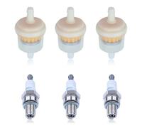 Mtanlo Lot de 3 Bougies d'allumage CMR6H pour Stihl FS90, FS100, FS110, HL90, HL110, HT100, KM90, lBR500, BR550, BR600, FC56, FC70, MS192 Débroussailleuse, avce Filtres à Carburant