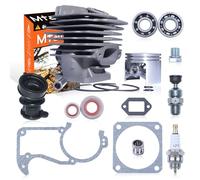 Mtanlo Piston de Cylindre 48mm pour Stihl MS360 036 Pro 034 AV Super MS340 Collecteur d'admission de Tronçonneuse Roulements de Manivelle Joint d'Huile Soupape de Décompression