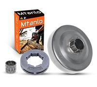 Mtanlo Tambour de pignon d'embrayage 3/8 "-7T adapté pour Husqvarna 340 345 350 445 450 E 346 XP tronçonneuse, roulement d'embrayage de pignon de jante de tambour d'embrayage