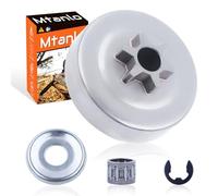 Mtanlo Tambour d'Embrayage pour Stihl MS171 MS181 MS211 Pièces de Rechange pour Tronçonneuse, Kit de Tambour d'Embrayage à Pignon 3/8" - 6T avec E-clip Roulement à Aiguilles Rondelle
