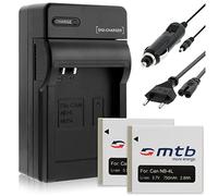 mtb more energy - 2 Batteries + Chargeur (Auto/Secteur) pour Canon NB-4L / Ixus 230 HS, 255 HS... / Powershot SD780 is, SD960 is, TX ... - v. liste!