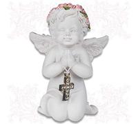 mtb more energy Ange décoratif « Protecting Little Angel'» - Figurine d'ange gardien avec croix - Hauteur 8 cm - Décoration
