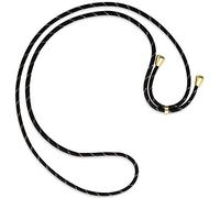 mtb more energy® Bandoulière Cordon de Remplacement pour Collier Smartphone - Rayé Noir Or - y Compris Les Capuchons de Protection (Or) - Corde d'échange de Haute qualité