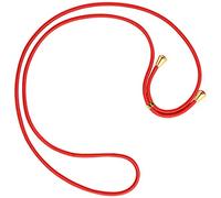 mtb more energy® Bandoulière Cordon de Remplacement pour Collier Smartphone - Rouge Brillant - y Compris Les Capuchons de Protection (Or) - Corde d'échange de Haute qualité