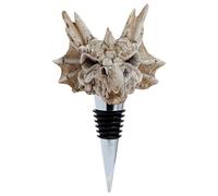 mtb more energy Bouchon de bouteille décoratif « Dragons Brew » - Crâne de dragon en céramique - Bouchon en métal avec joint en caoutchouc